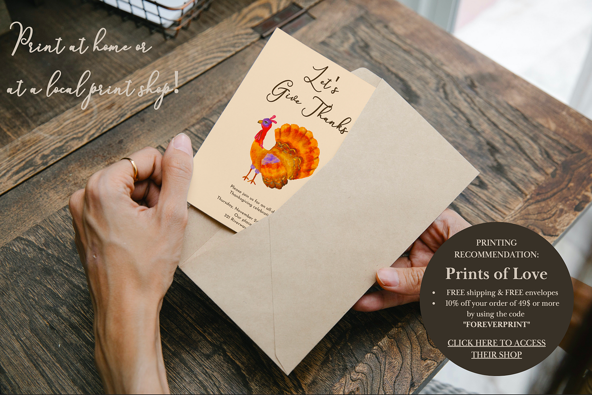 Editable Thanksgiving Invitation, an Invitation Template by ForeverPrint (Photo 3 of 6)