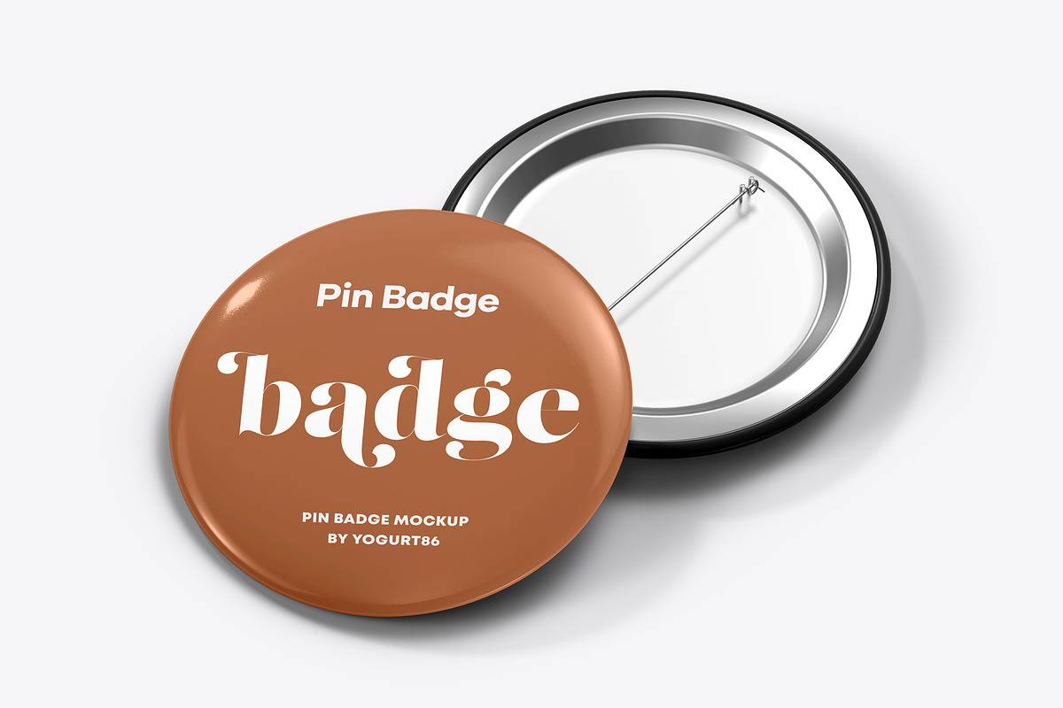 Pin Badge Mock-up, a Merchandise Mockup by Yogurt86 (Photo 7 of 16)