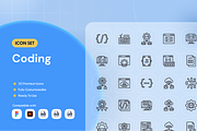 Coding Icon Set Collection, an Outline Icon by Nathaya Studio (Thumbnail 1 of 2)