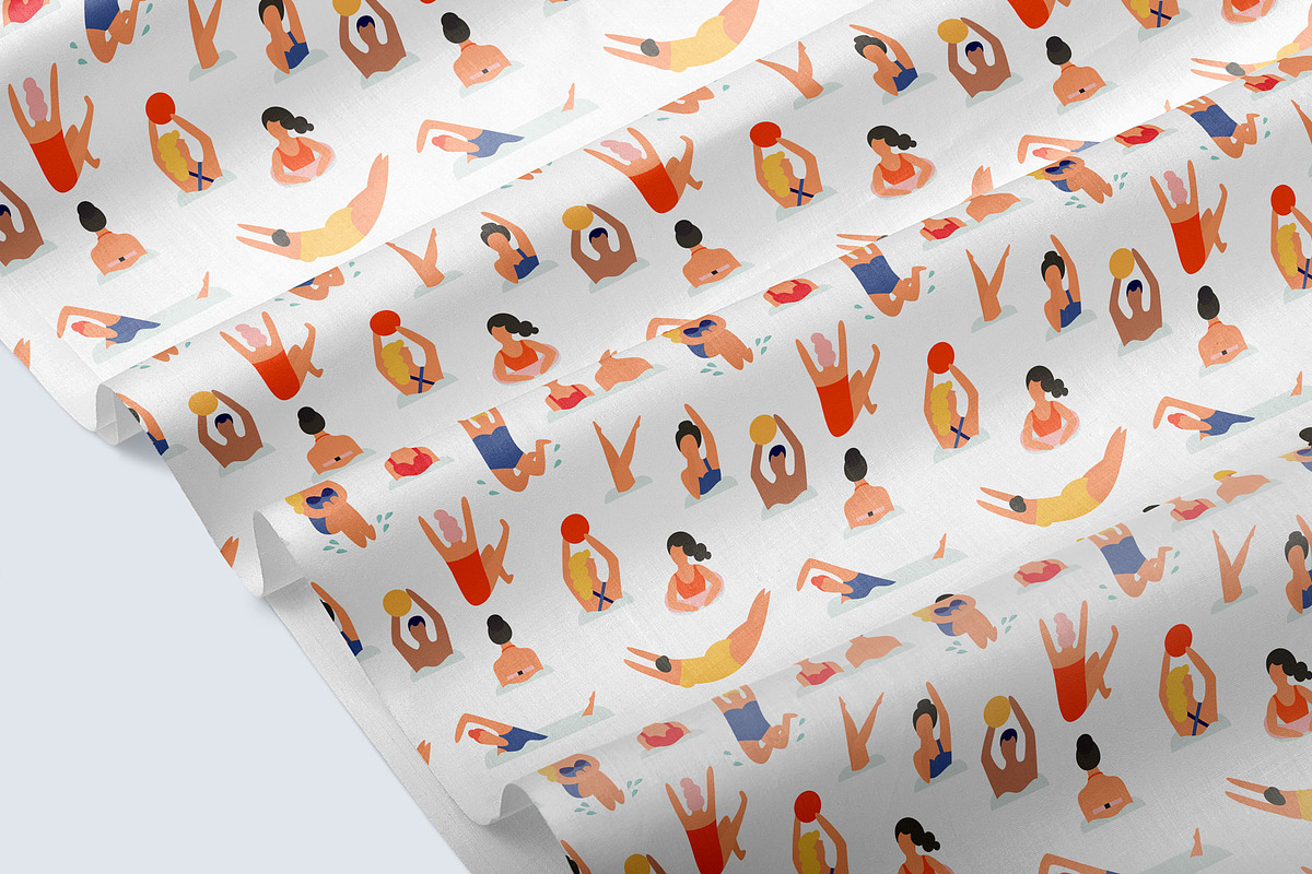 Summer beach girls patterns set, a Person Illustration by Yapanda (Photo 5 of 5)