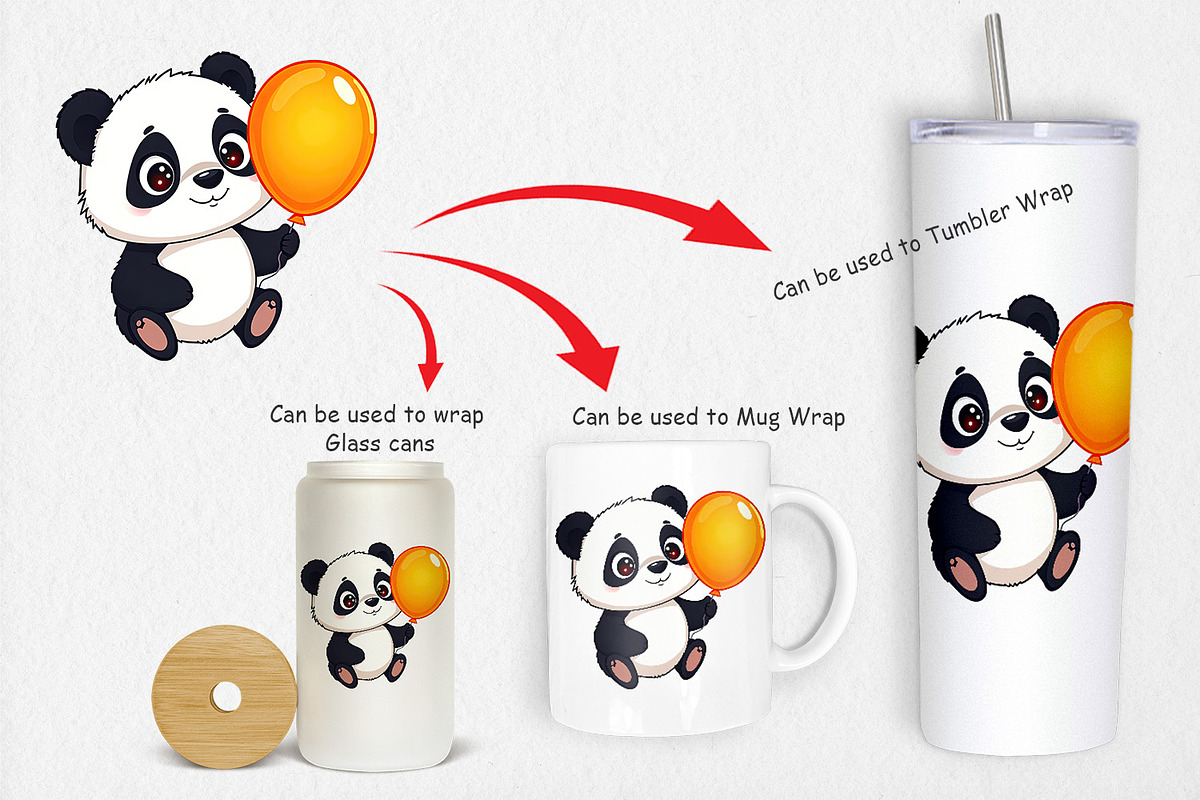 Balloon Panda Clipart, a Graphic by Artnoy (Photo 4 of 5)