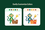 100 Cute Monkey Vector Icons, an Emoji Icon by Creative Stall (Thumbnail 6 of 11)