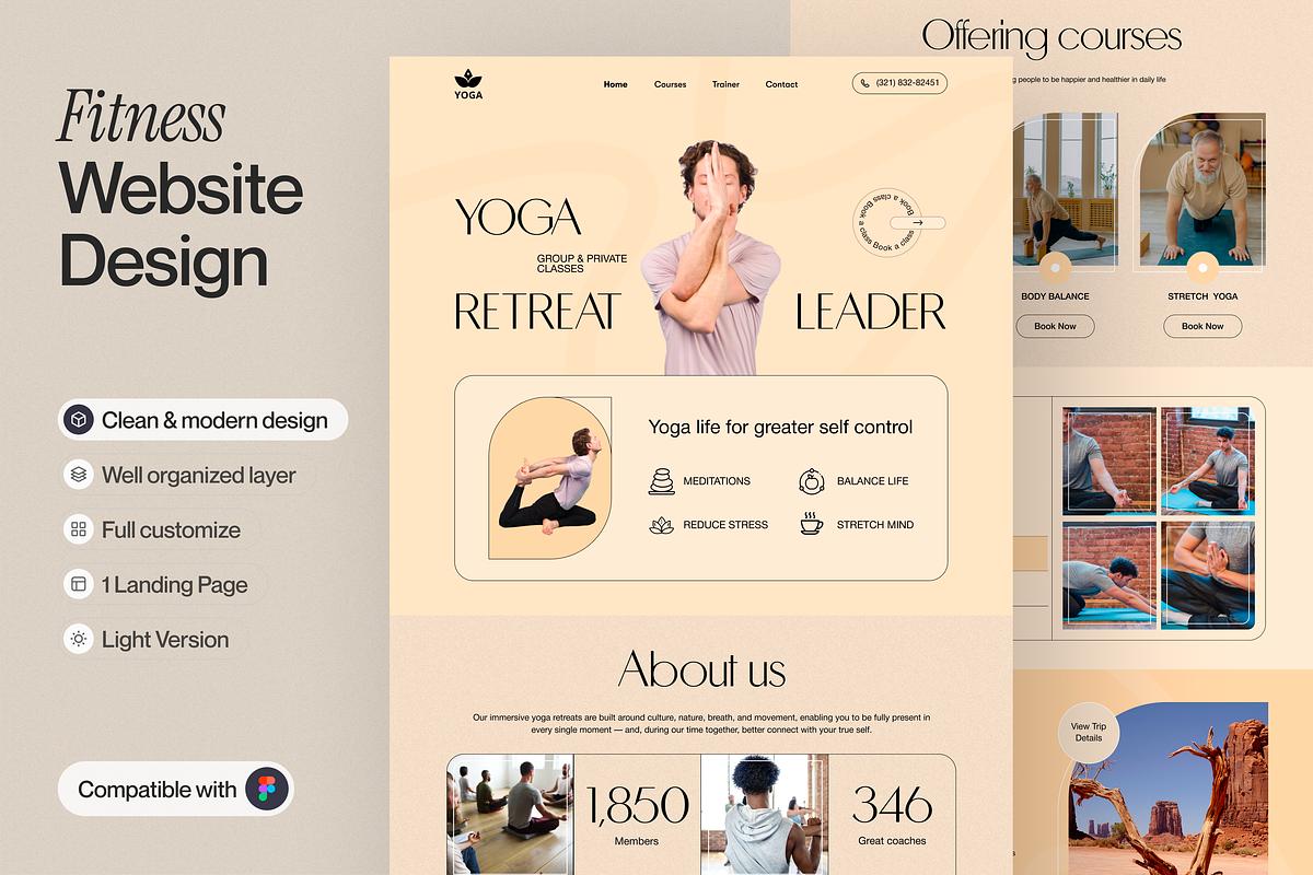 Yoga Fitness Landing Page, a Templates & Theme by sajon.co