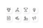 Success 16 Thin Line Icons Set, an Outline Icon by Alex Blogoodf (Thumbnail 4 of 5)