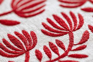 Red minimalistic embroidery flowers, an Arts & Entertainment Photo by MistyDay