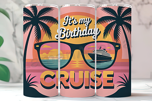 Birthday Cruise 20oz Tumbler Wrap