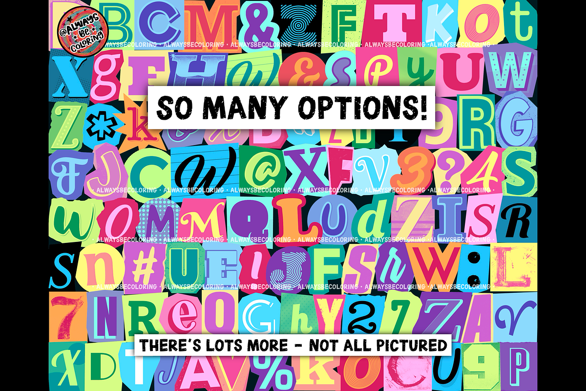 Procreate Ransom Letters Stamp Set, a Brush Add-On by AlwaysBeColoring (Photo 13 of 13)