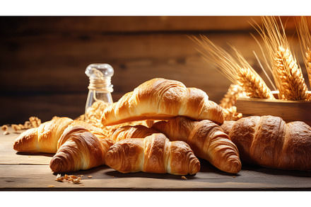 brunch background croissan food ai, a Background Photo by pikepicture