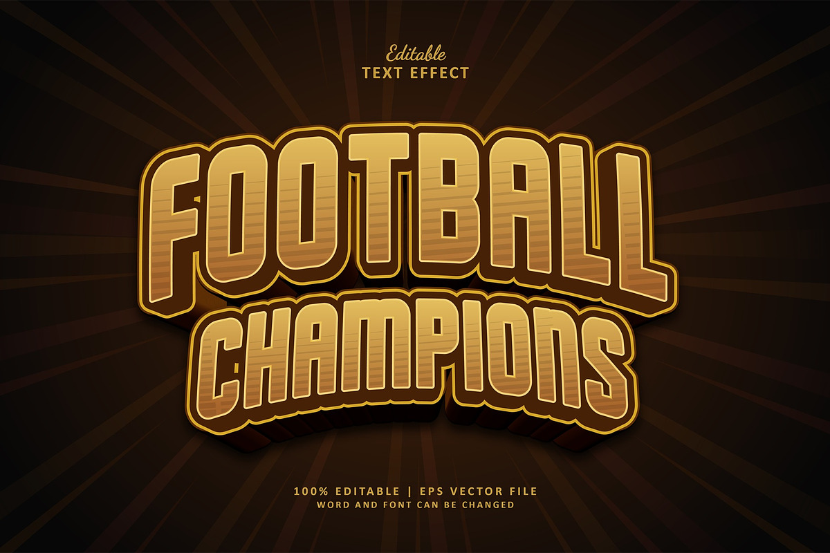 Text Effect Football Champions, a Layer Style Add-On by Navy Graphic (Photo 1 of 2)