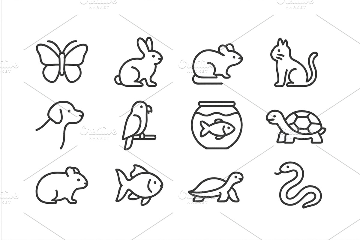 Collection of various animal icons, an Animal Illustration by ZinetroN