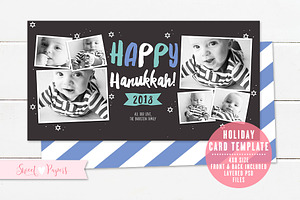 Hanukkah Photo Card Template