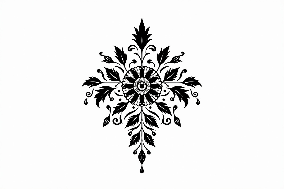 Black Mandala Art Pattern, an Illustration by musafir_fashion (Photo 2 of 9)