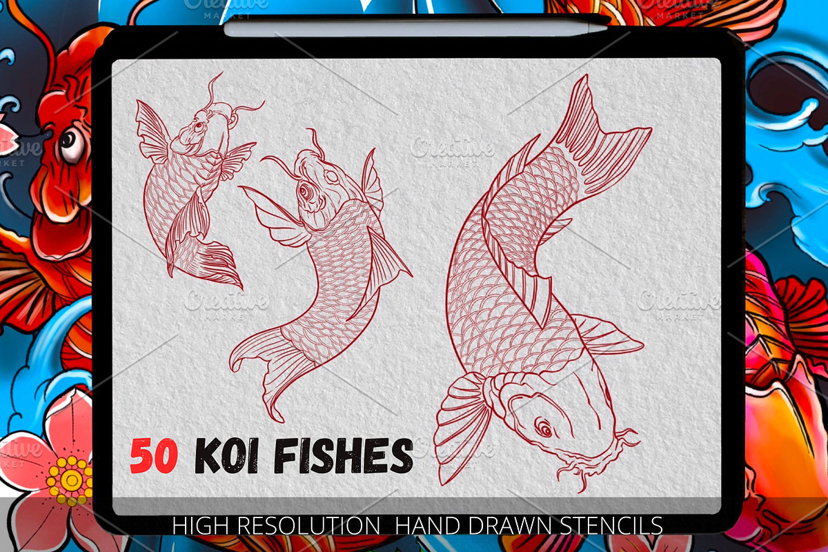 Koi fish tattoo | Japan tattoo kit, a Brushes & More by Tattoo Worker Studio (Photo 4 of 10)