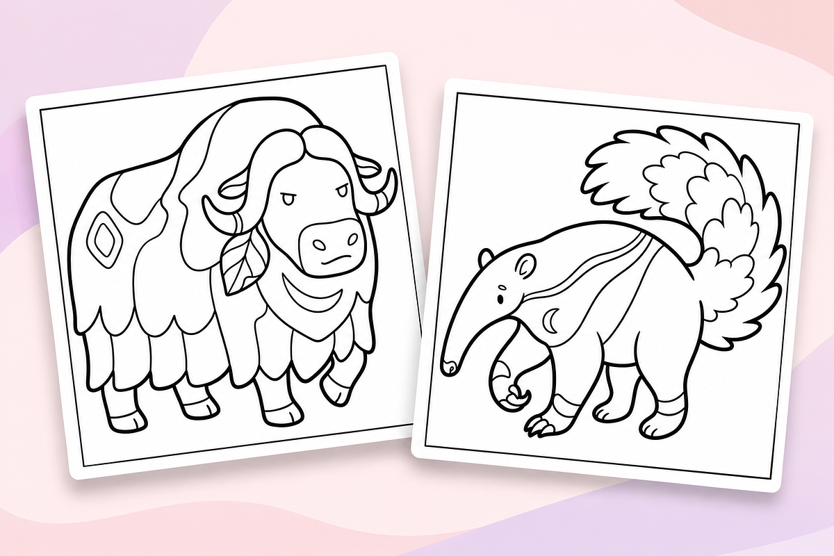 Animals: Relaxing Coloring Pages #2, an Animal Illustration by Inkivelle Studio (Photo 2 of 3)