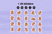 Capybara Emotions Clipart, an Animal Illustration by Palau (Thumbnail 10 of 10)