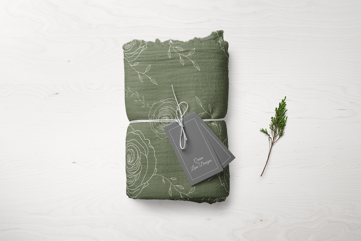 Sage Green Minimalist Floral Pattern, a Pattern Graphic by Quinn Lane Designs (Photo 2 of 6)