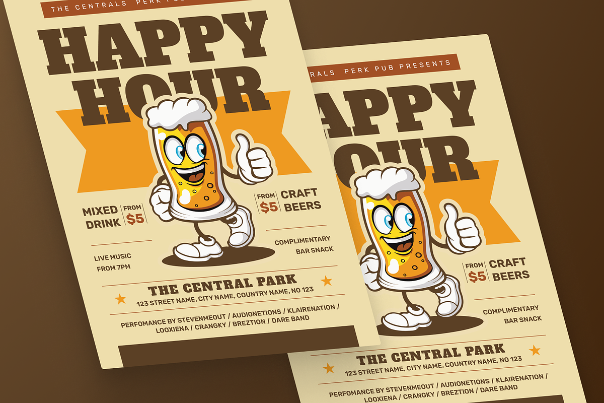 Happy Hour Flyer, a Flyer Template by MMPixelCraft (Photo 2 of 5)