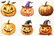 Halloween Pumpkins Clipart, an Illustration by Libby Wishes (Thumbnail 5 of 5)