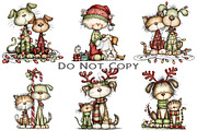 Whimsical Christmas Cats And Dogs, an Illustration by Craft Nest (Thumbnail 2 of 8)