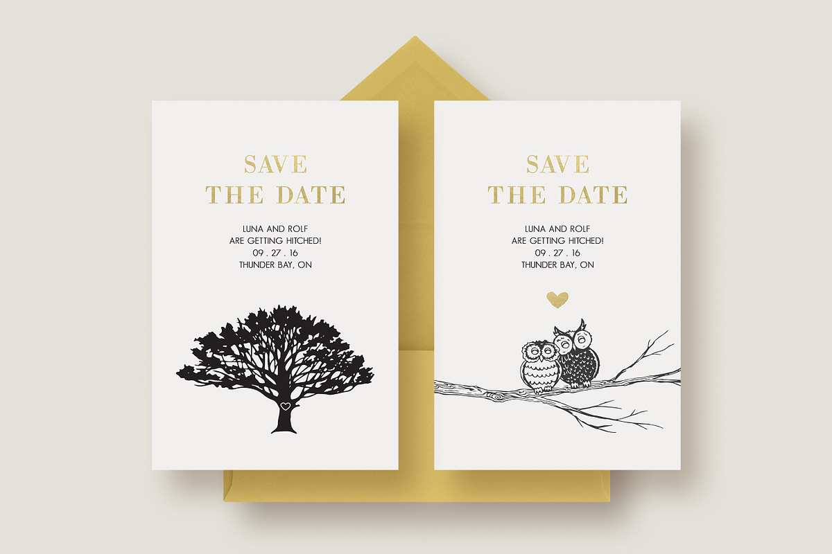 A Pair of Chic Save the Dates, an Invitation Template by Knotted Design (Photo 1 of 2)