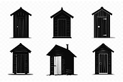 Old Wooden Toilet Silhouette Set, an Object Illustration by Gfx Expert Team (Thumbnail 3 of 3)