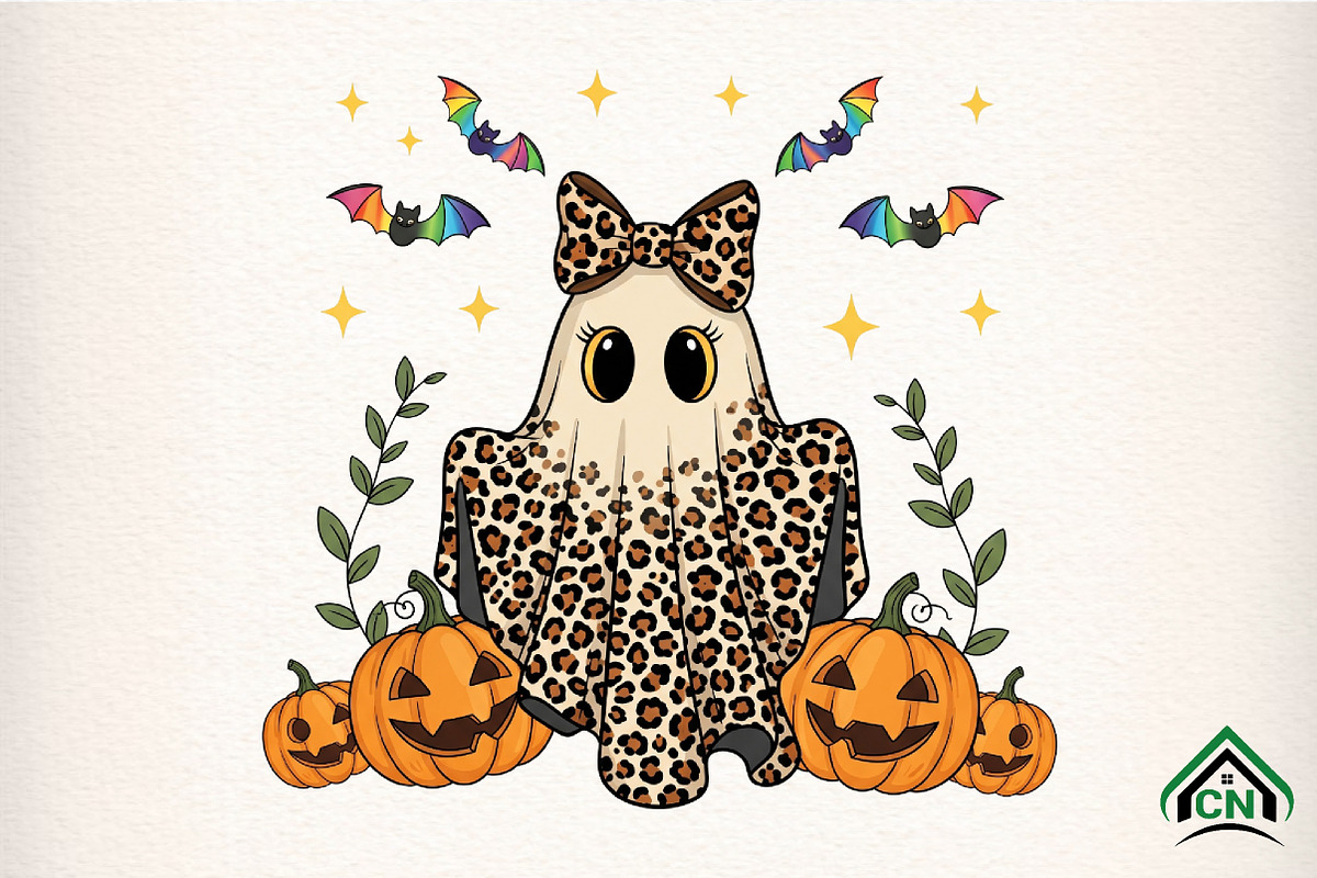 Leopard Ghost Coquette PNG, an Illustration by Craft Nest (Photo 1 of 6)