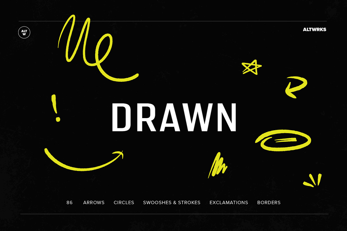 Drawn - 86 Hand-Drawn Elements, an Object Graphic by AltWrks (Photo 1 of 7)