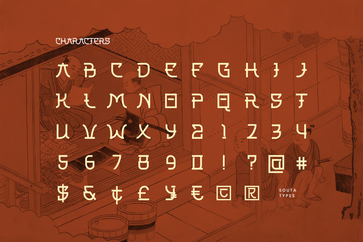 Souta - Japanese Style Display Font, a Sans Serif Font by Brand Earth (Photo 2 of 7)