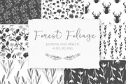 Forest foliage pattern collection, a Pattern Graphic by Cozy pattern shop (Thumbnail 1 of 9)