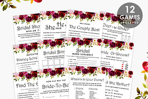 Bridal Shower Games, Set of 12