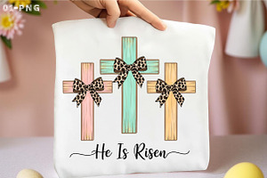 He Is Risen, Easter Crosses with Bow, an Illustration by Libby Wishes