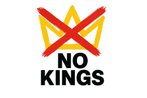 No kings protest symbol with crossed, an Illustration by Dvoevnore photos