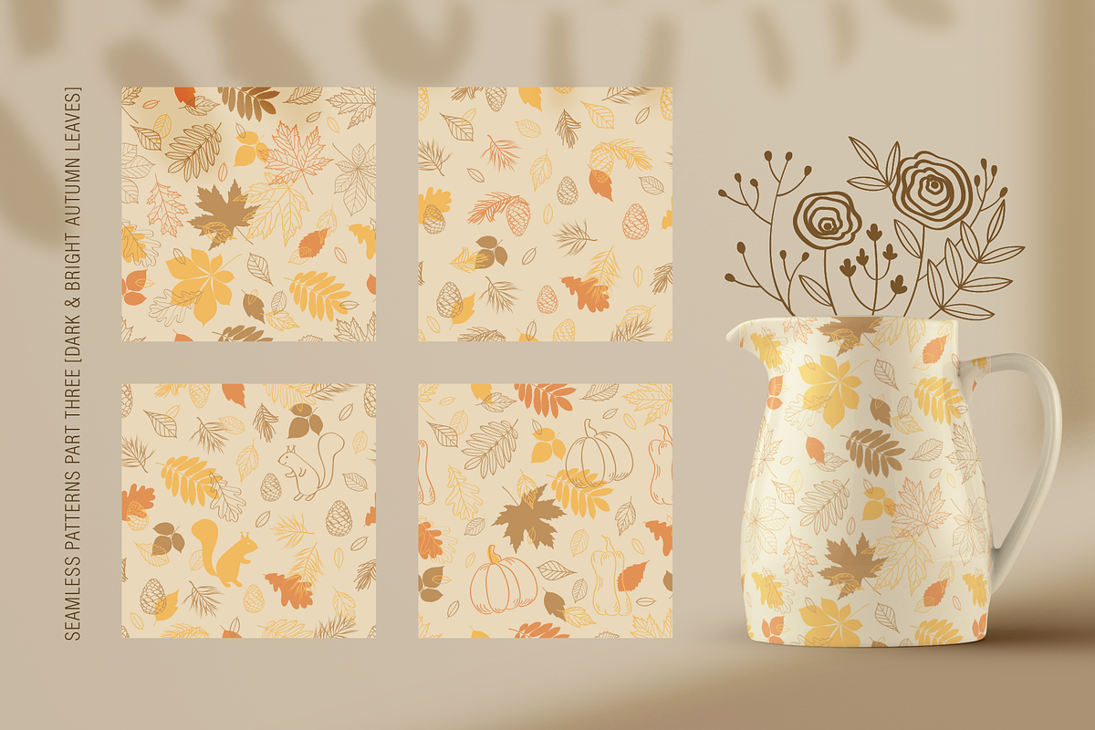 Autumn Seamless Patterns, a Pattern Graphic by Tkoko vectors & patterns (Photo 6 of 11)