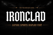 Ironclad - Gothic Sports DisplayFont, a Blackletter Font by overlaytemplates (Thumbnail 1 of 5)
