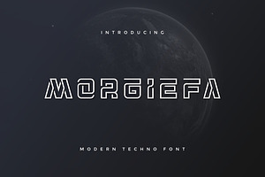 Morgiefa Modern Techno Font, a Sans Serif Font by alanwarstd