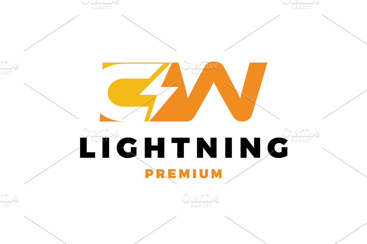 Initial Letter CW Lightning Logo, a Branding & Logo Template by mesuka (Photo 2 of 2)