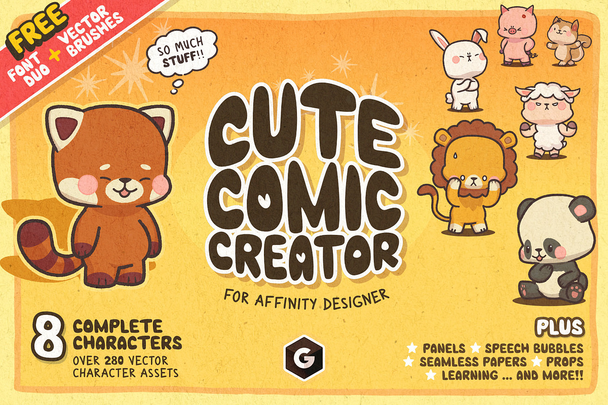 Cute Comic Creator for Affinity, a Brushes & More by Green Room Media (Photo 1 of 25)