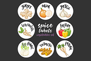 Spices and herbs labels set, a Decorative Illustration by Primula`s shop (Thumbnail 7 of 12)