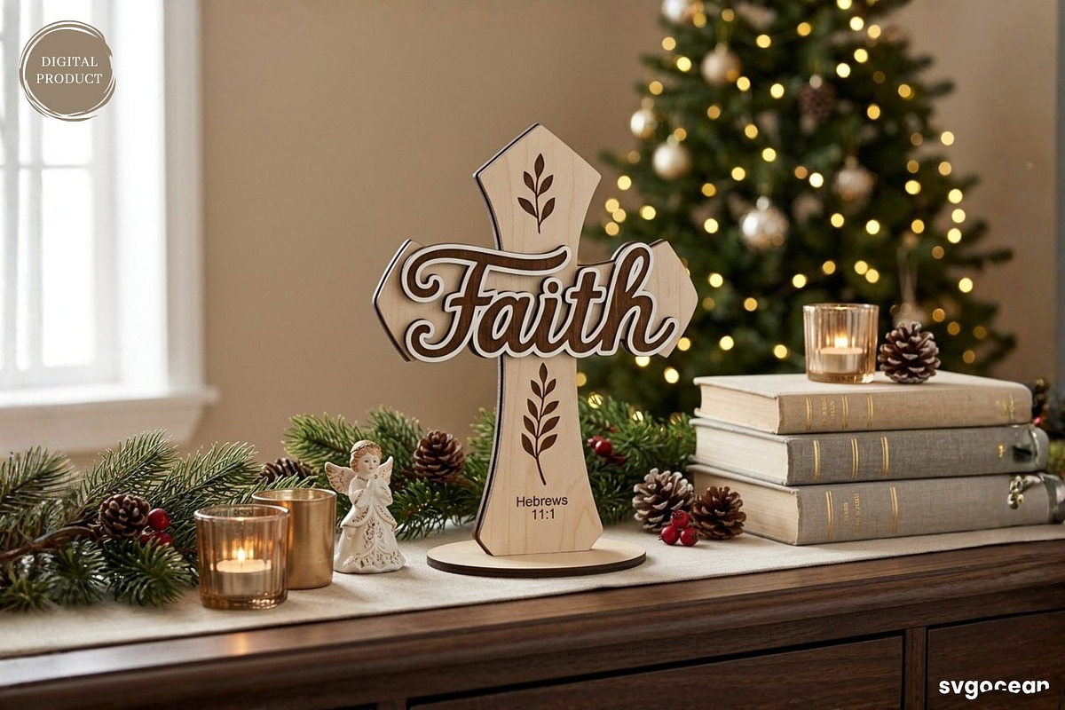 Christian Standing Cross SVG Bundle, a Decorative Illustration by svgocean (Photo 10 of 11)