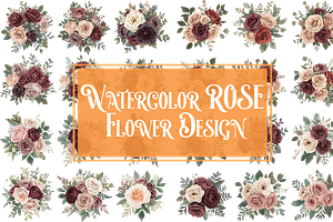 Elegant cream, pink floral clipart, an Illustration by Amazin_art