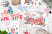 Christmas Story Watercolor cute Rats, an Animal Illustration by Ann Art Houze (Thumbnail 11 of 13)