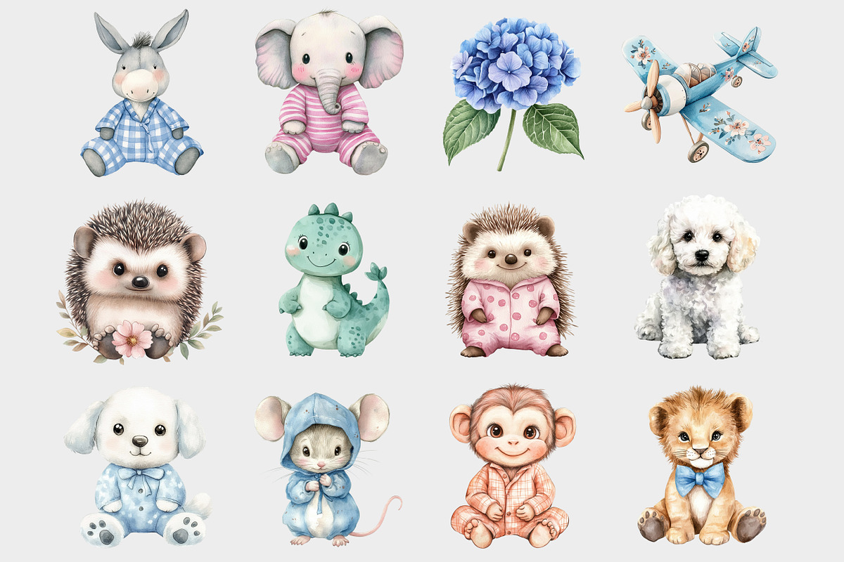 Watercolor Nursery Clipart, a Seasonal Illustration by Design Market (Photo 3 of 5)