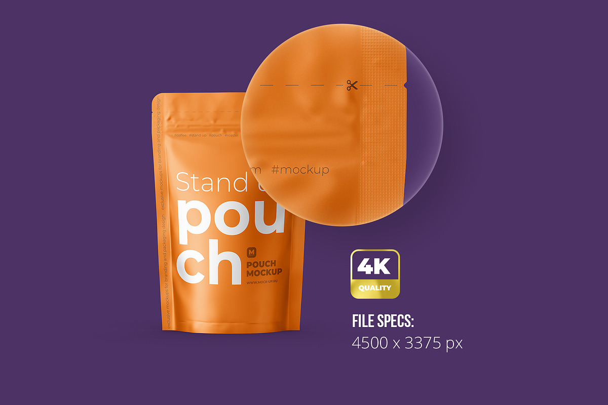 4 PSD Stand-Up Pouch Mockup, a Cups & Container Mockup by easymock (Photo 7 of 12)