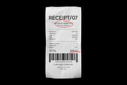 Сrumpled Receipt Mockup, a Merchandise Mockup by Design Squad (Thumbnail 1 of 3)