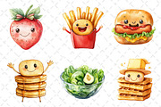 Watercolor Food Character Clipart, an Illustration by Dream Creation (Thumbnail 6 of 6)
