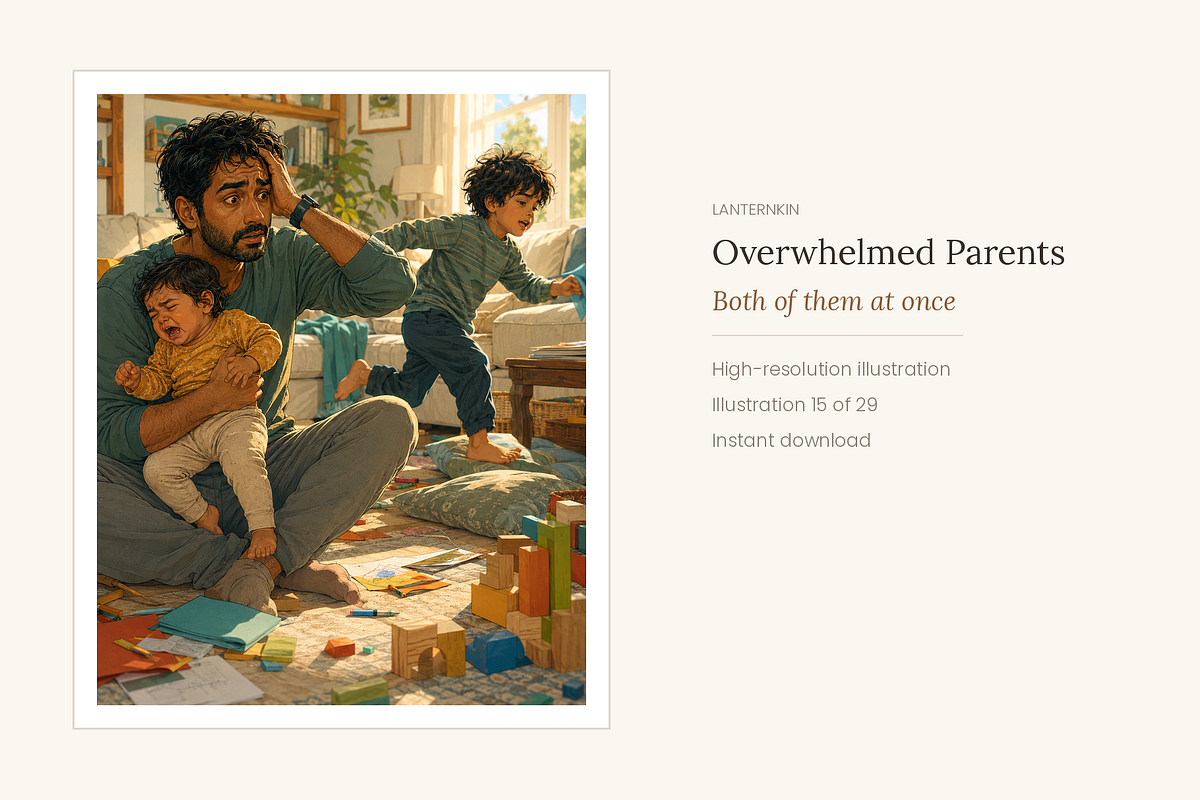 Overwhelmed Parents, Set of 29, a Person Illustration by LanternkinStudio (Photo 12 of 14)