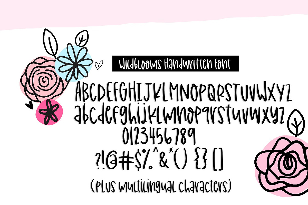 Wildblooms Font & Doodle Duo, a Script Font by Sabrina Schleiger Design (Photo 2 of 6)