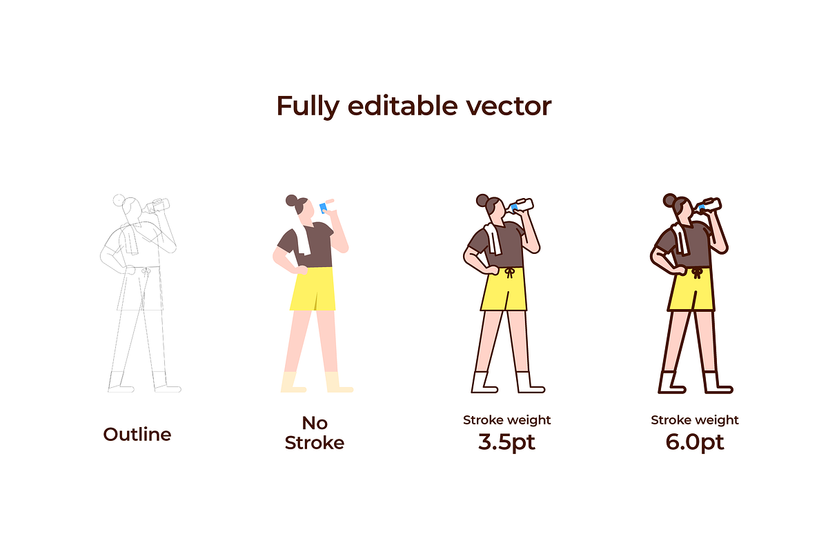 Exercise People Vector kit, an Illustration by Puffin graphics (Photo 3 of 6)
