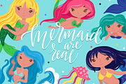 Mermaids - magic vector set, an Animal Illustration by Beauty Drops (Thumbnail 5 of 12)