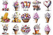 Watercolor Ice Cream PNG Clipart, a Seasonal Illustration by OK Design (Thumbnail 3 of 6)